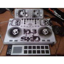 Vestax VCI-300 Styleflip Custom White Black Skin Decal Skull